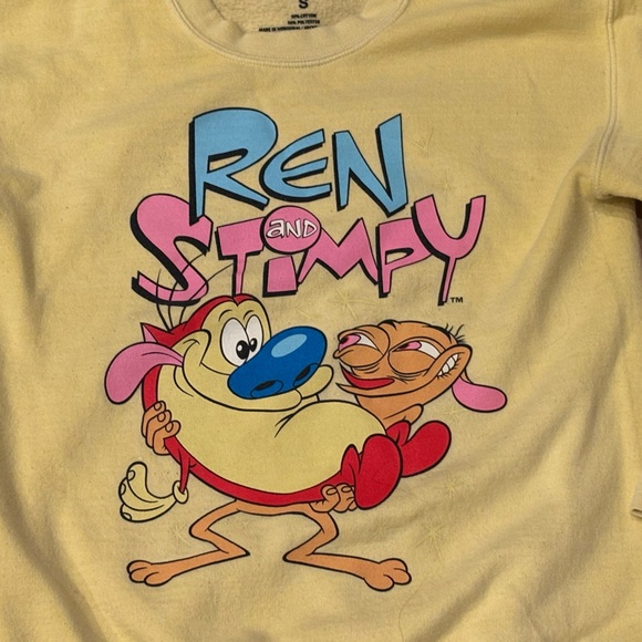 Nickelodeon Tops - Yellow Ren and Stimpy Sweatshirt Size Women’s Small Nickelodeon